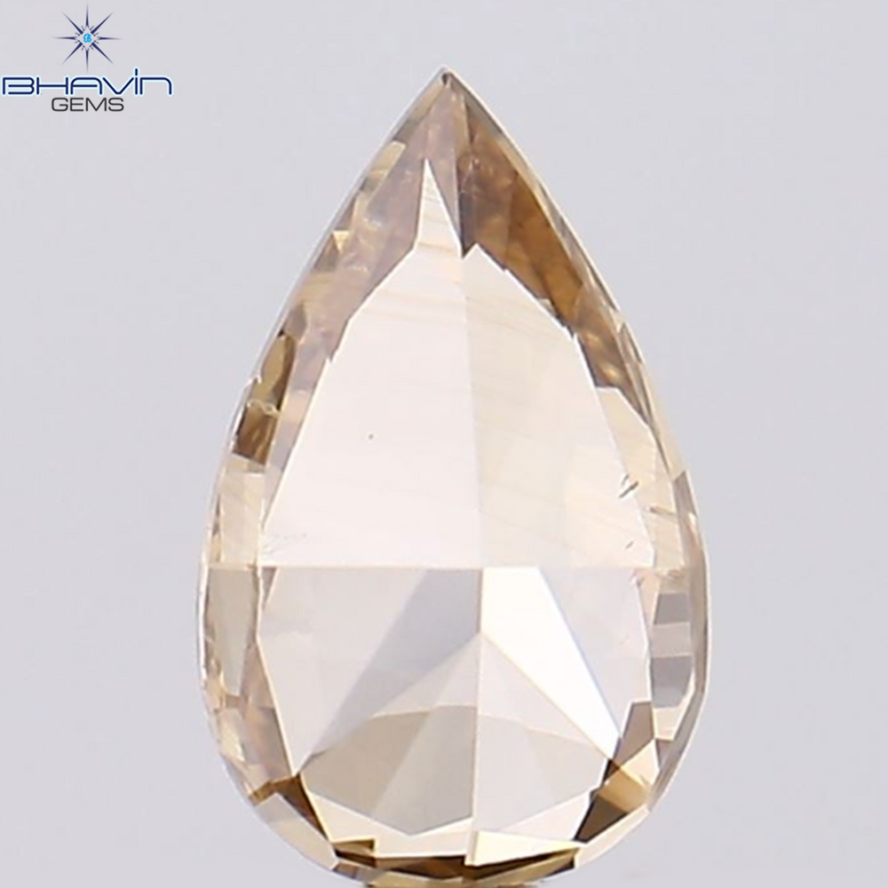0.44 CT Pear Shape Natural Diamond Brown Color SI1 Clarity (6.15 MM)
