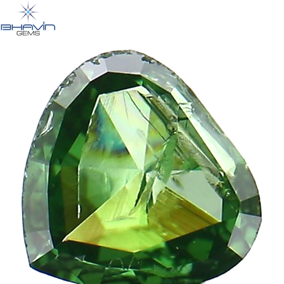 0.16 CT Natural Heart Diamond Enhanced Green Color Clarity I2 (4.11 MM)