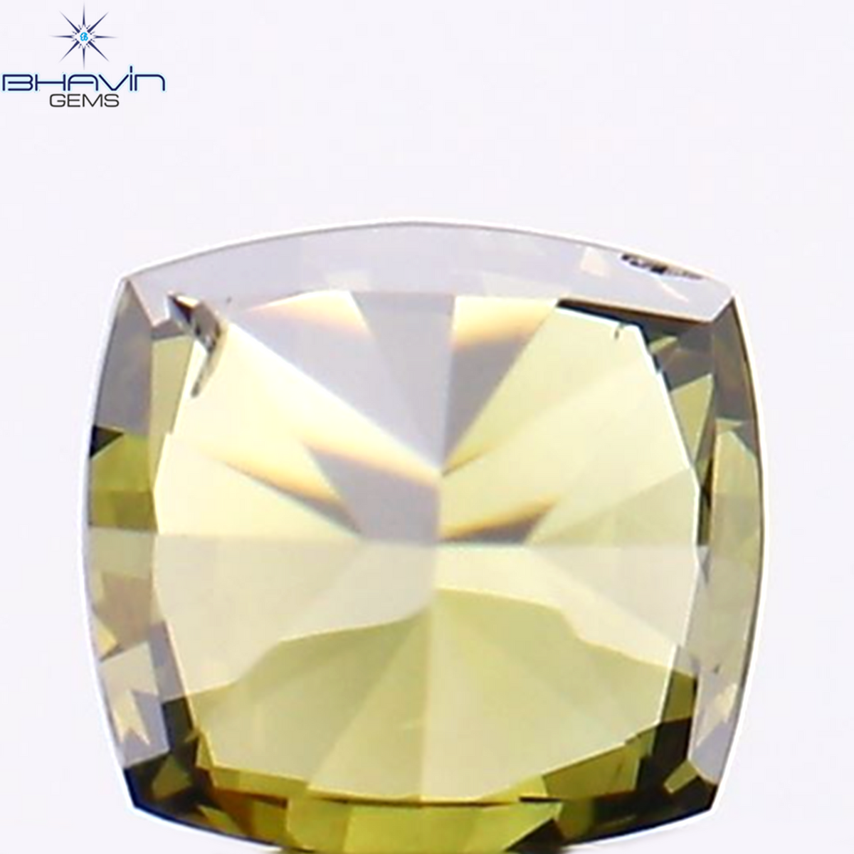 0.20 CT クッション シェイプ ナチュラル ルース ダイヤモンド グリーン カラー VS1 クラリティ (3.38 MM)