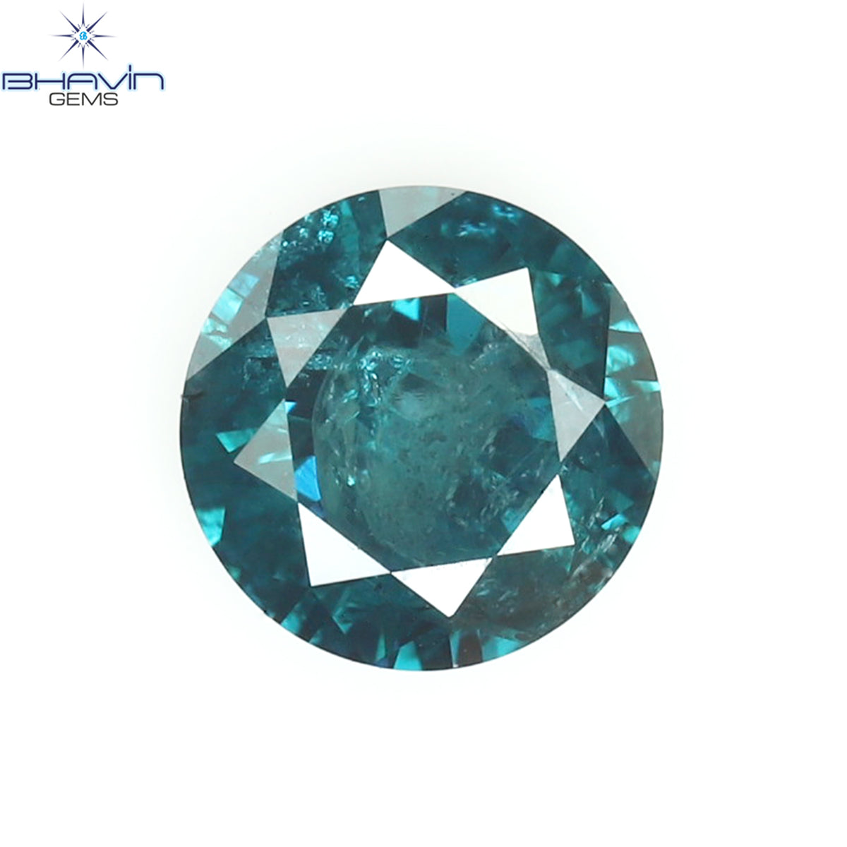 0.32 CT Natural Round Diamond Enhanced Blue Color Clarity I3 (4.46 MM)