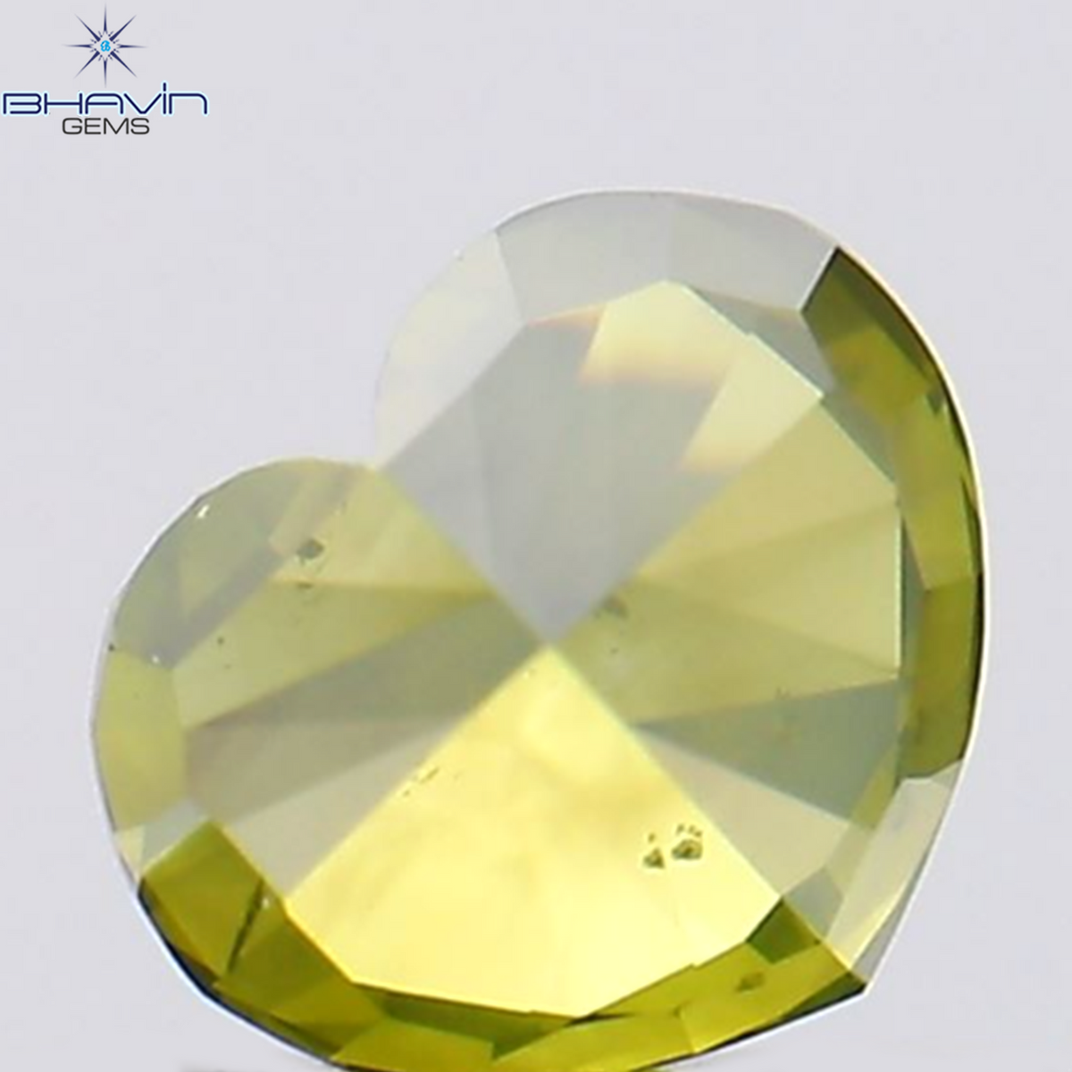 0.31 CT ハート シェイプ ナチュラル ダイヤモンド グリーン カラー SI2 クラリティ (4.33 MM)