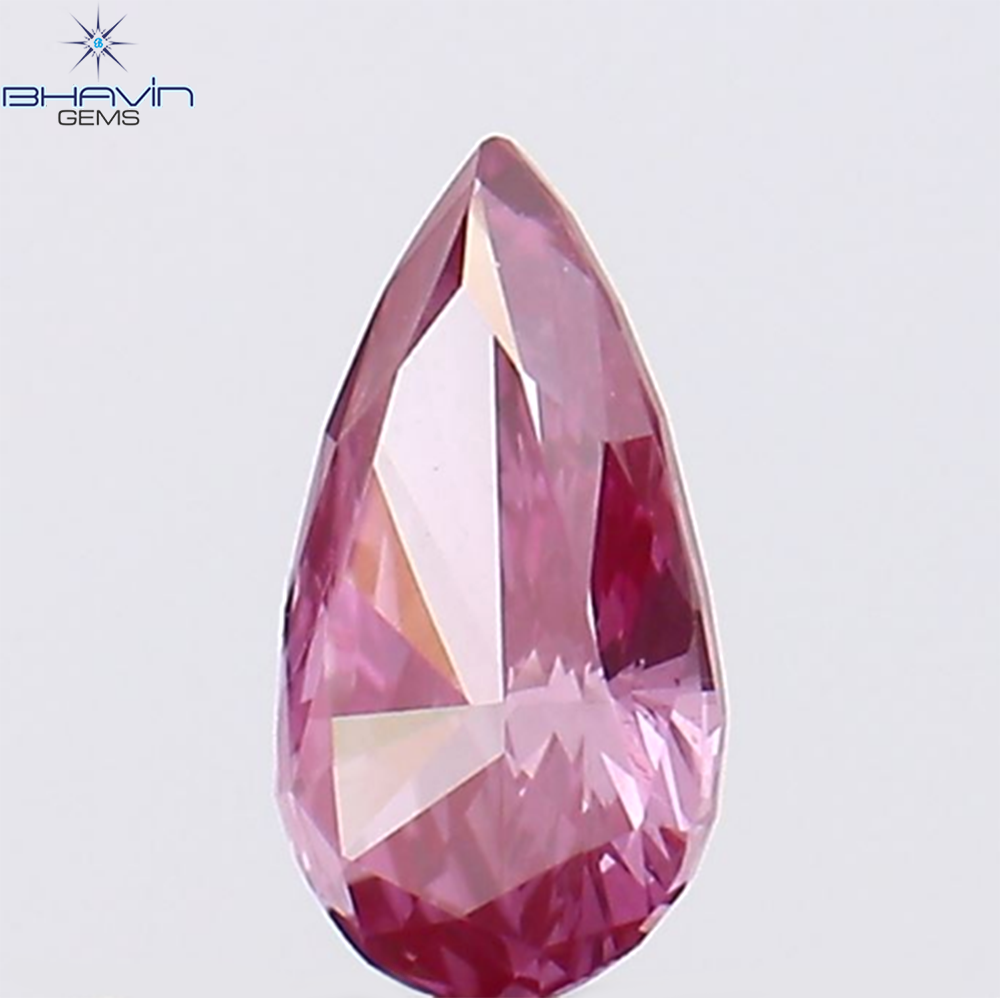 0.23 CT Natural Pear Diamond Enhanced Pink Color Clarity VS1 (5.64 MM)