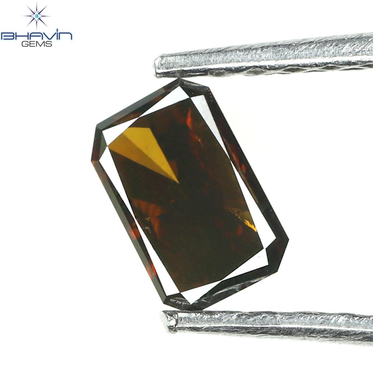 0.33 CT Natural Radiant Diamond Enhanced Cognac Color Clarity SI2 (5.15 MM)
