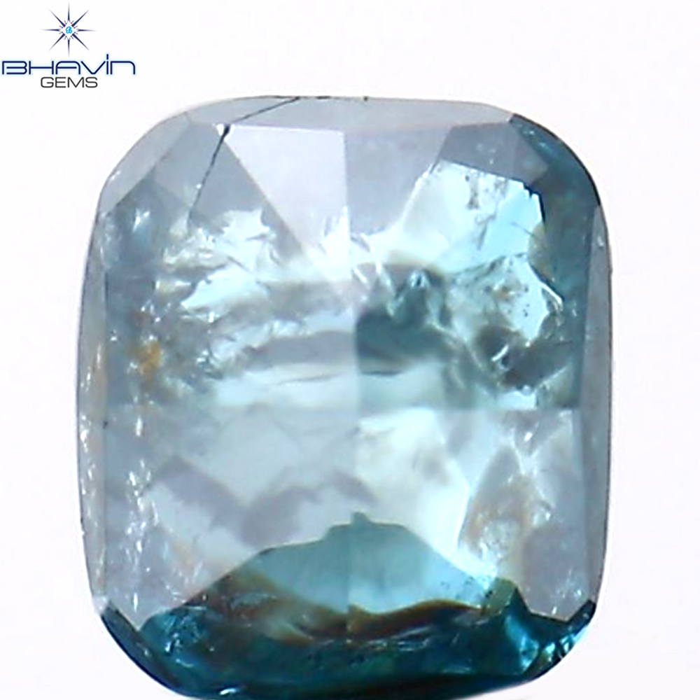 0.40 CT Cushion Shape Natural Diamond Blue Color I3 Clarity (4.18 MM)