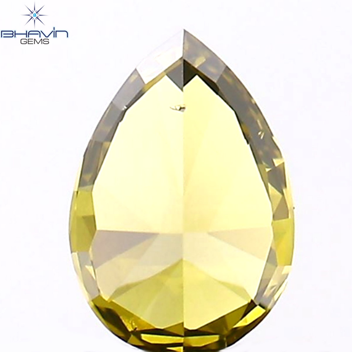 0.37 CT ペアシェイプ ナチュラル ダイヤモンド グリーンがかったブルー カラー VS1 クラリティ (6.00 MM)