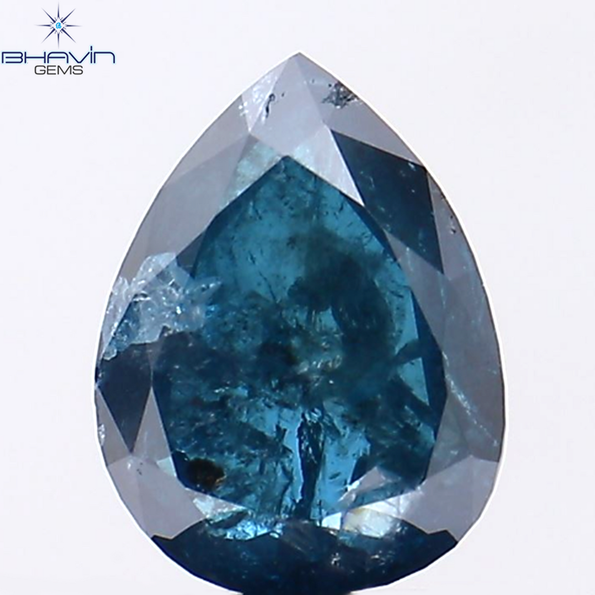 0.97 CT Natural Pear Diamond Enhanced Blue Color Clarity I3 (7.86 MM)