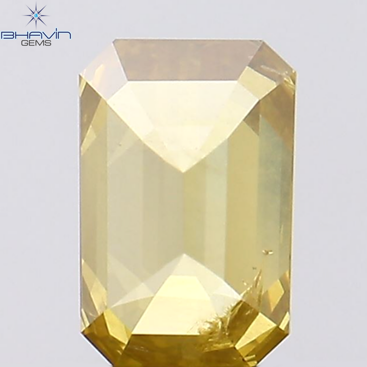 0.51 CT Natural Emerald Diamond Orange Color Clarity SI2 (5.69 MM)