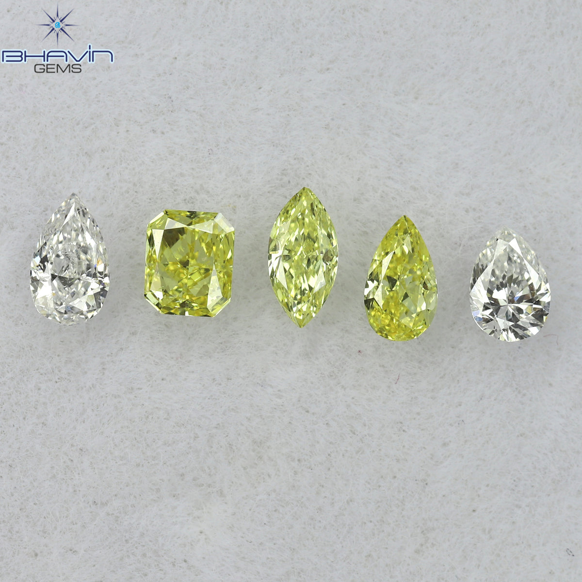 0.40 CT/5 Pcs Natural Mix Diamond Pink-Yellow Color Clarity VS-SI (4.05 MM)
