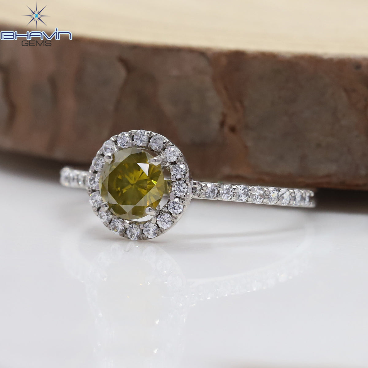 Round Diamond, Yellow Diamond, Natural Diamond Ring, Engagement Ring, Wedding Ring, Diamond Ring