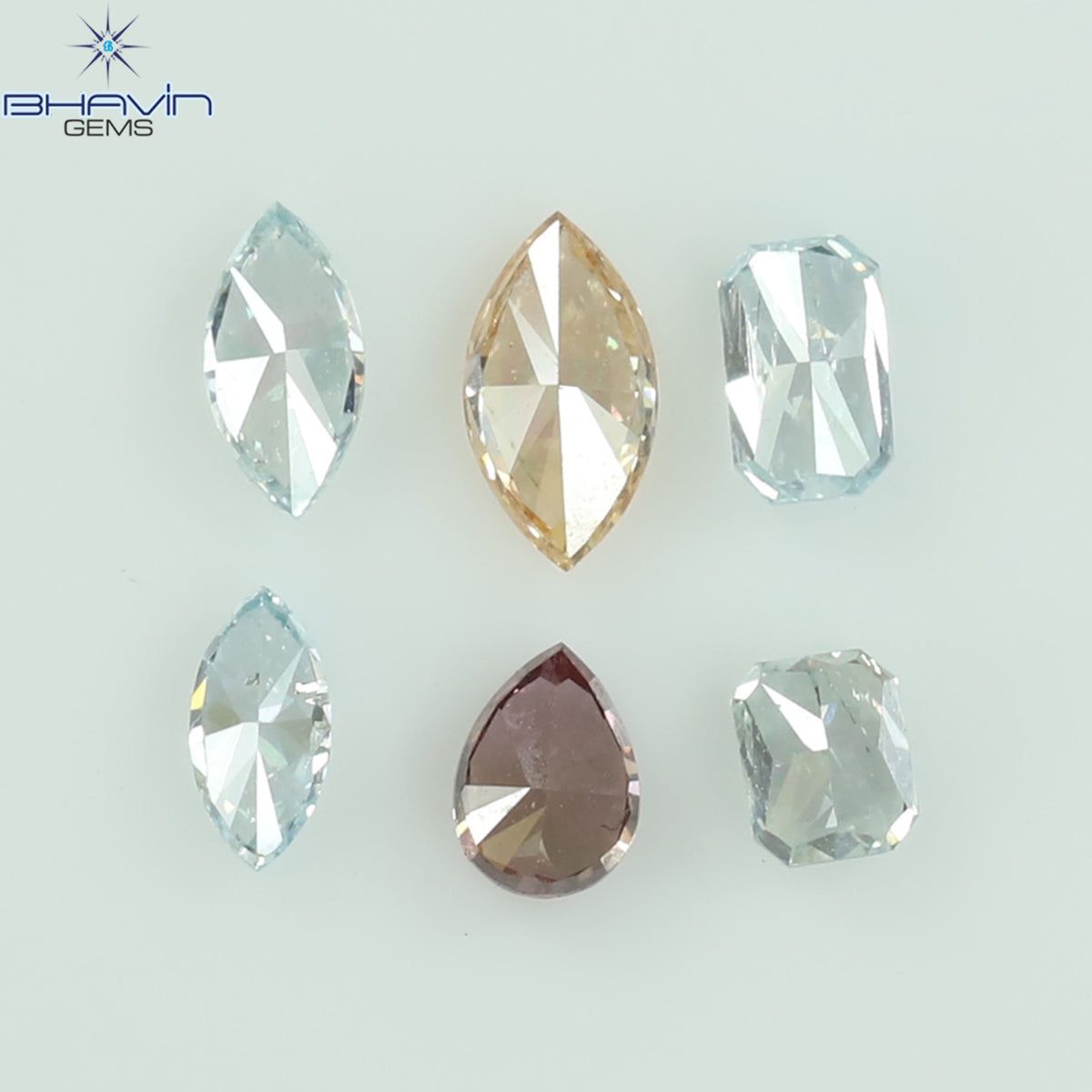 0.39 CT/6 Pcs Natural Mix Diamond Enhanced Mix Color Clarity VS-SI (4.14 MM)