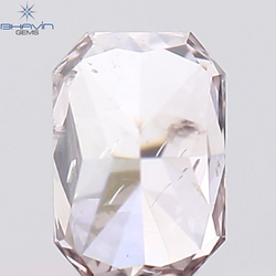 0.14 CT Radiant Shape Natural Diamond Pink Color SI2 Clarity (3.55 MM)