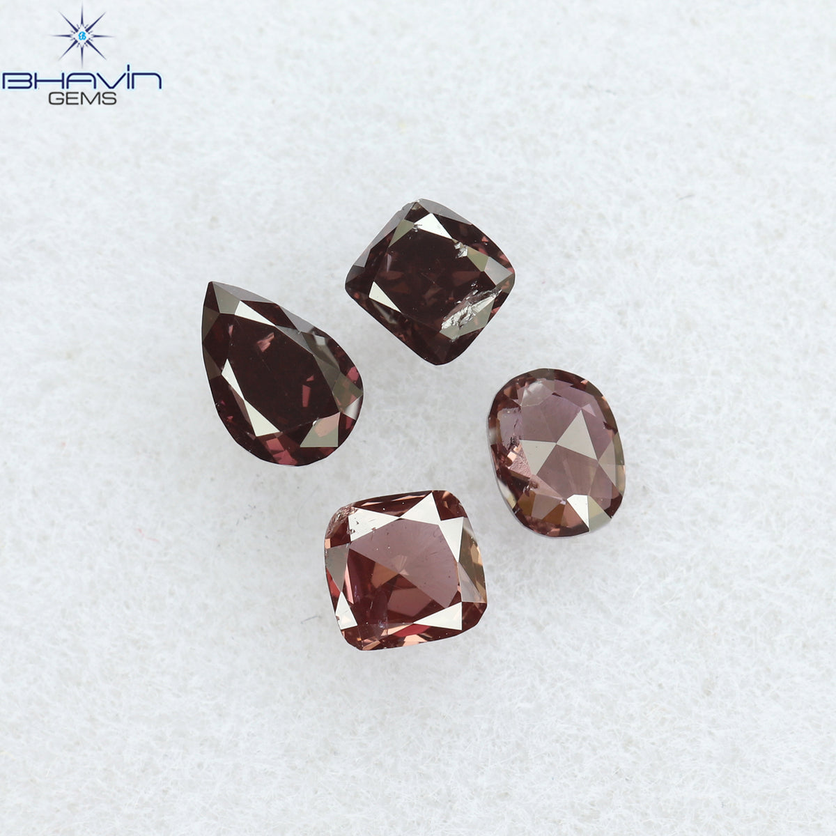 0.42 CT/4 Pcs Natural Mix Diamond Enhanced Pink Color Clarity SI (3.83 MM)