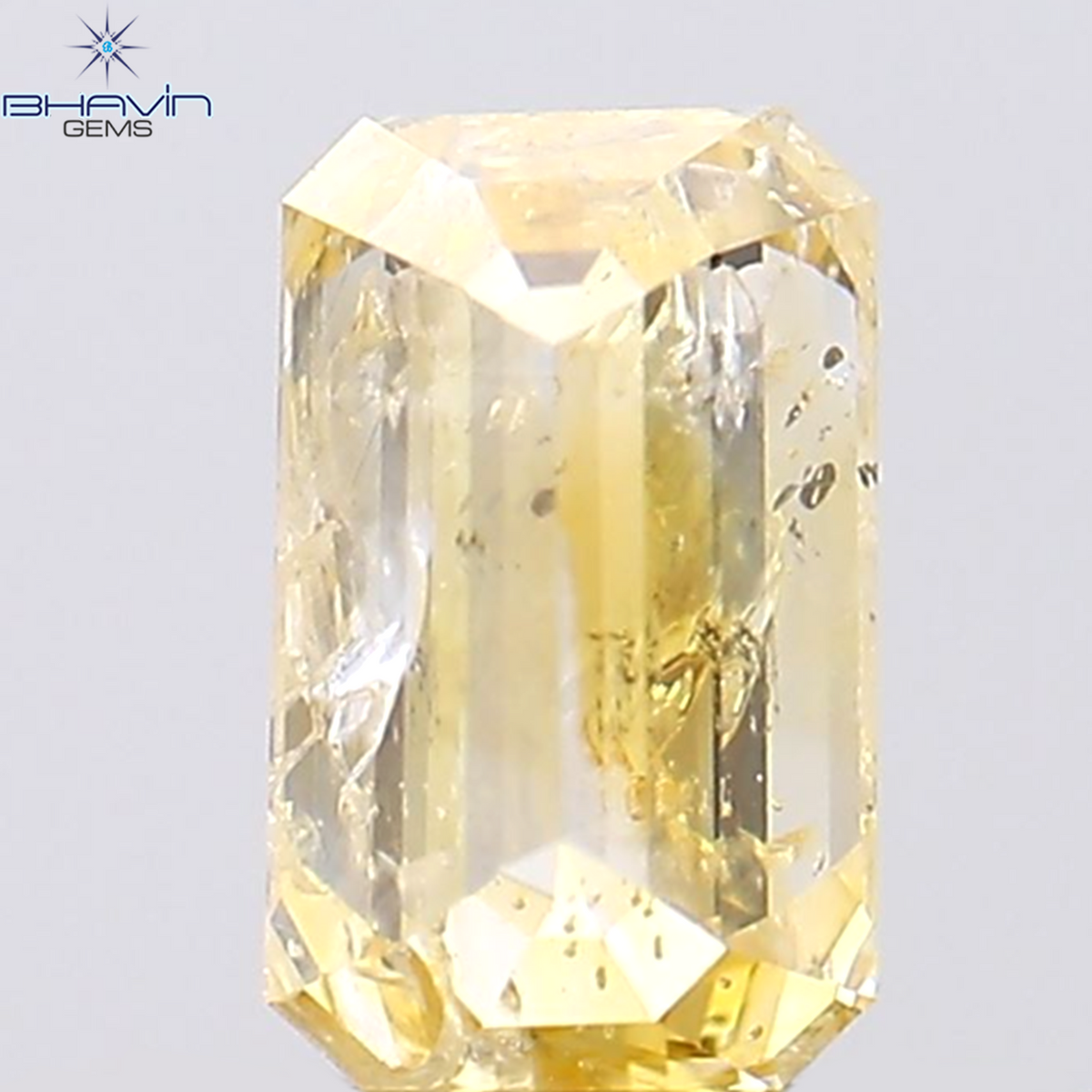 0.21 CT エメラルド シェイプ ナチュラル ダイヤモンド オレンジ色 VS2 クラリティ (3.86 MM)