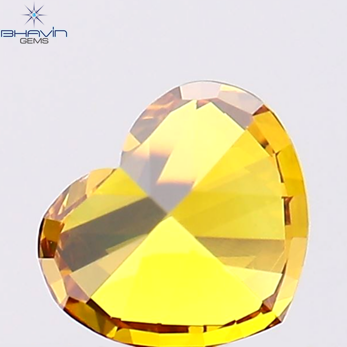 0.74 CT Natural Heart Diamond Enhanced Orange Color Clarity VS2 (5.75 MM)