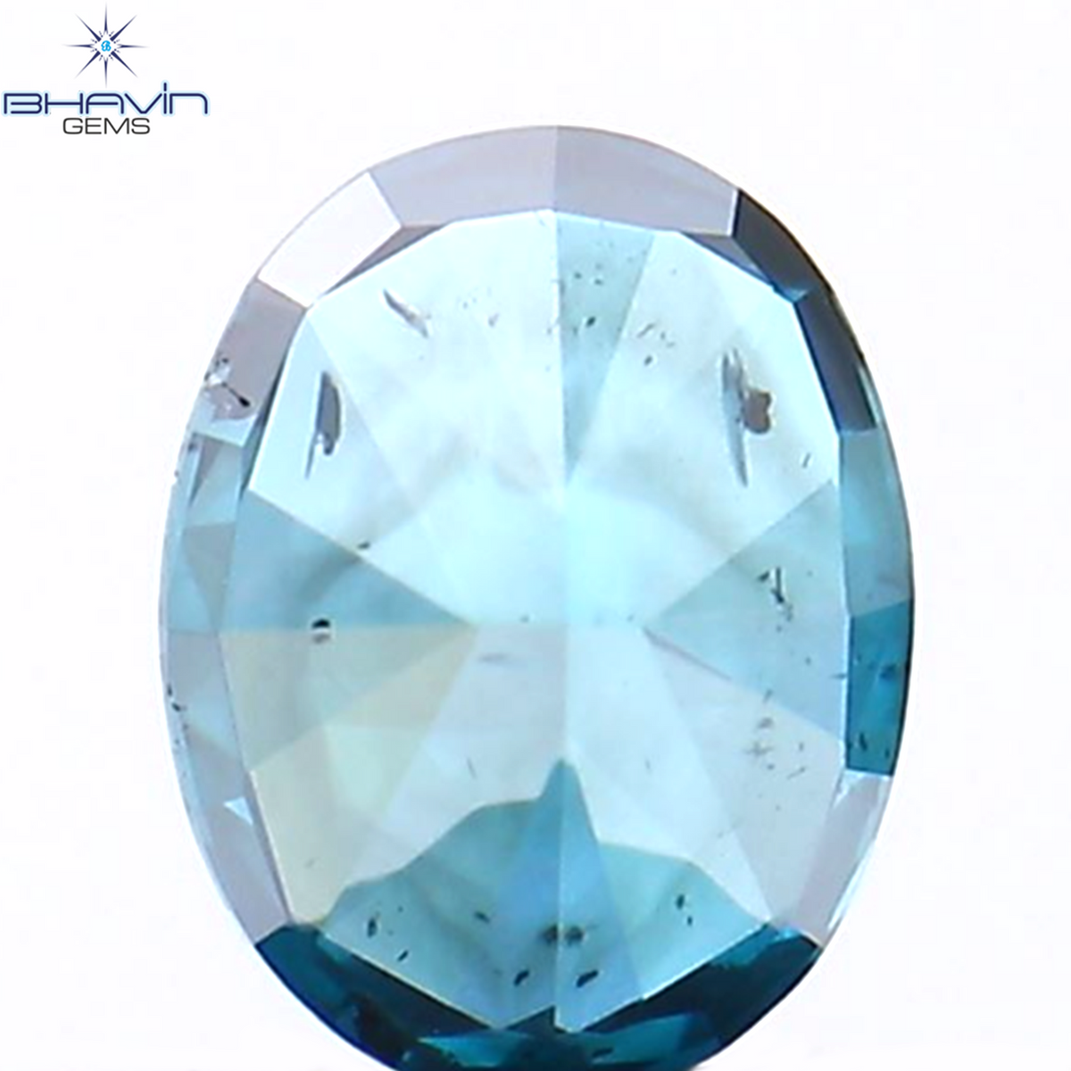 0.28 CT Natural Oval Diamond Enhanced Blue Color Clarity SI1 (4.63 MM)