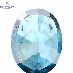 0.28 CT Oval Shape Natural Diamond Blue Color SI1 Clarity (4.63 MM)