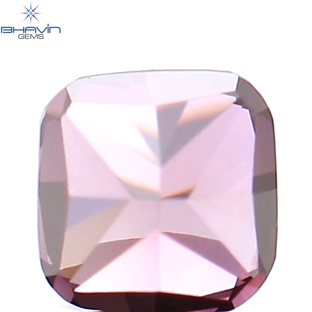 0.32 CT Natural Cushion Diamond Enhanced Pink Color Clarity VS1 (3.60 MM)