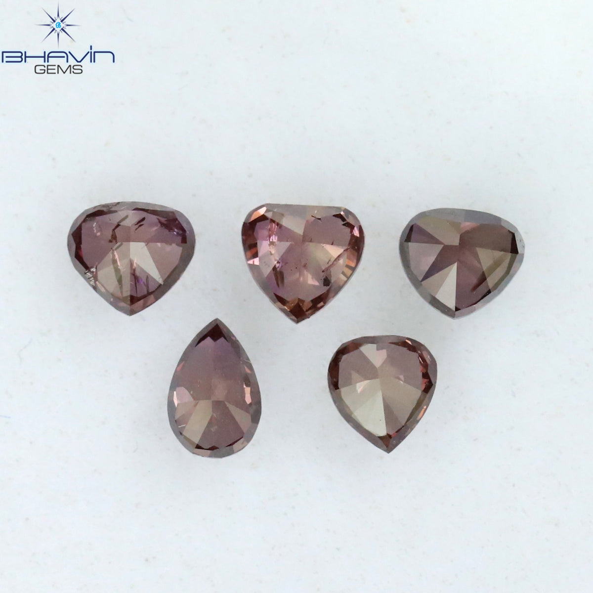0.75 CT/5 Pcs Natural Mix Diamond Enhanced Pink Color Clarity SI2 (4.00 MM)