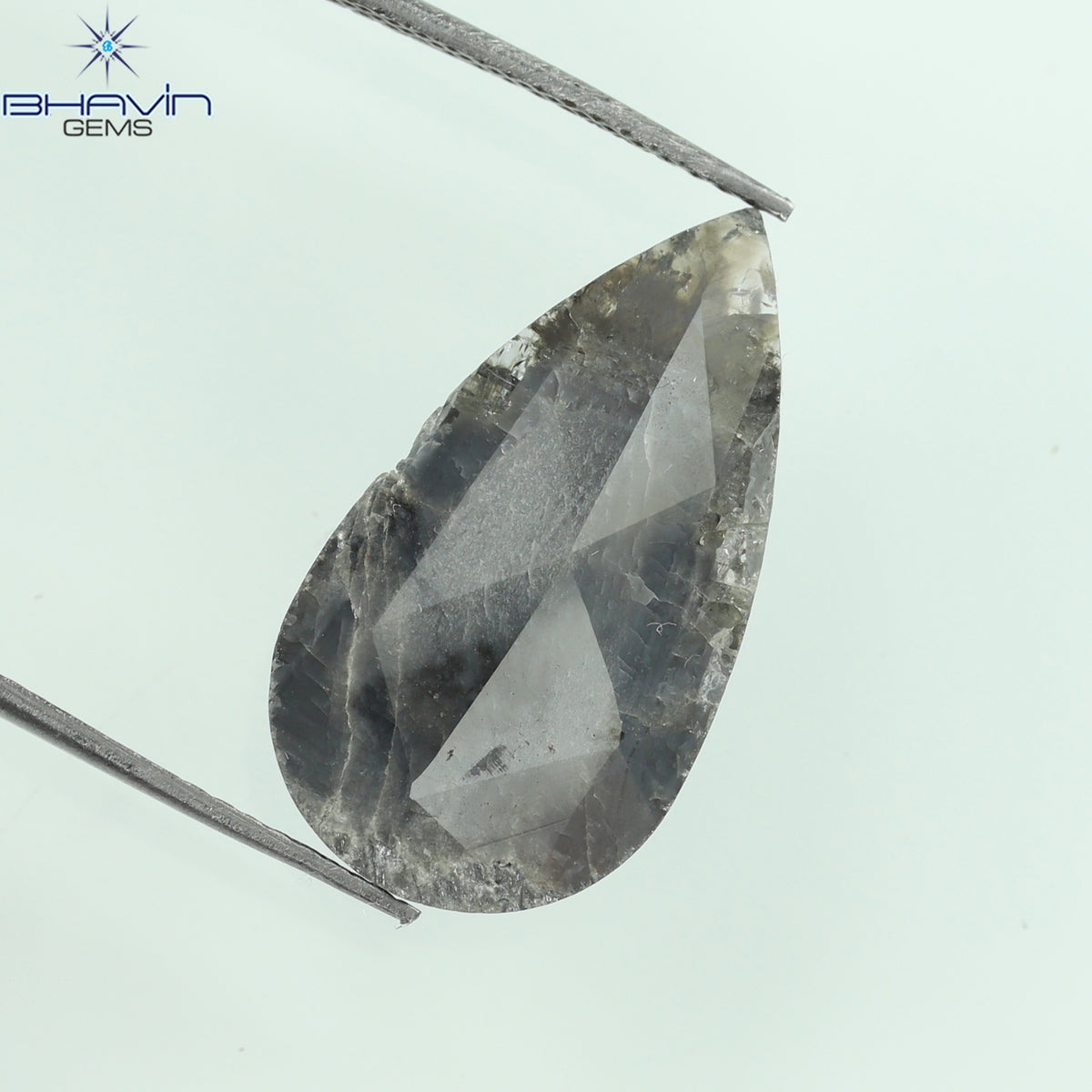 4.68 CT Natural Pear Slice Diamond Gray Color Clarity I3 (22.00 MM)