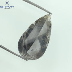4.68 CT Pear Slice Shape Natural Diamond Gray Color I3 Clarity (22.00 MM)