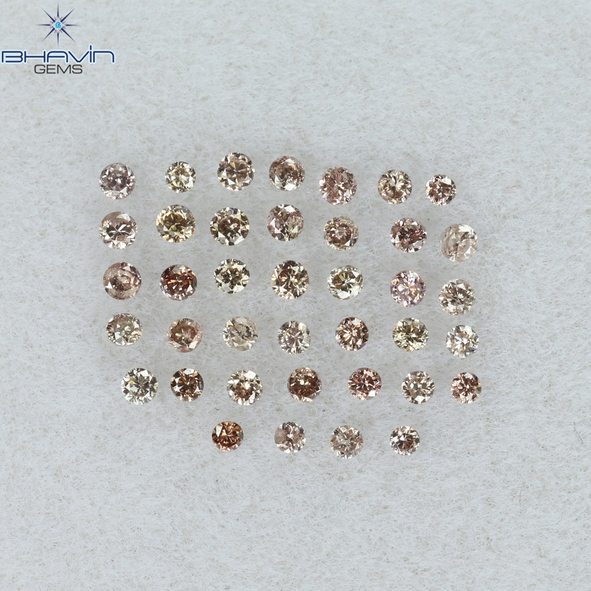 0.26 CT/39 Pcs Natural Round Diamond Pink (Argyle) Color Clarity SI (1.35 MM)