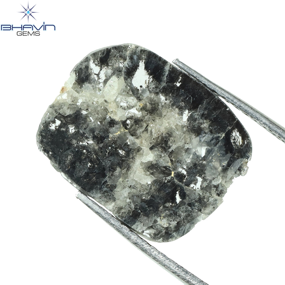 2.70 CT Slice Shape Natural Diamond Salt And Pepper Color I3 Clarity (15.64 MM)