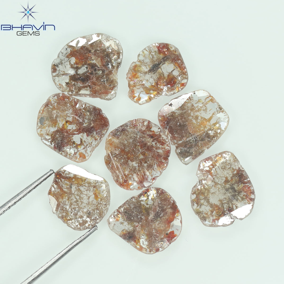 5.09 CT (8 Pcs) Slice Natural Diamond Brown Color Clarity I3 (9.26 MM)