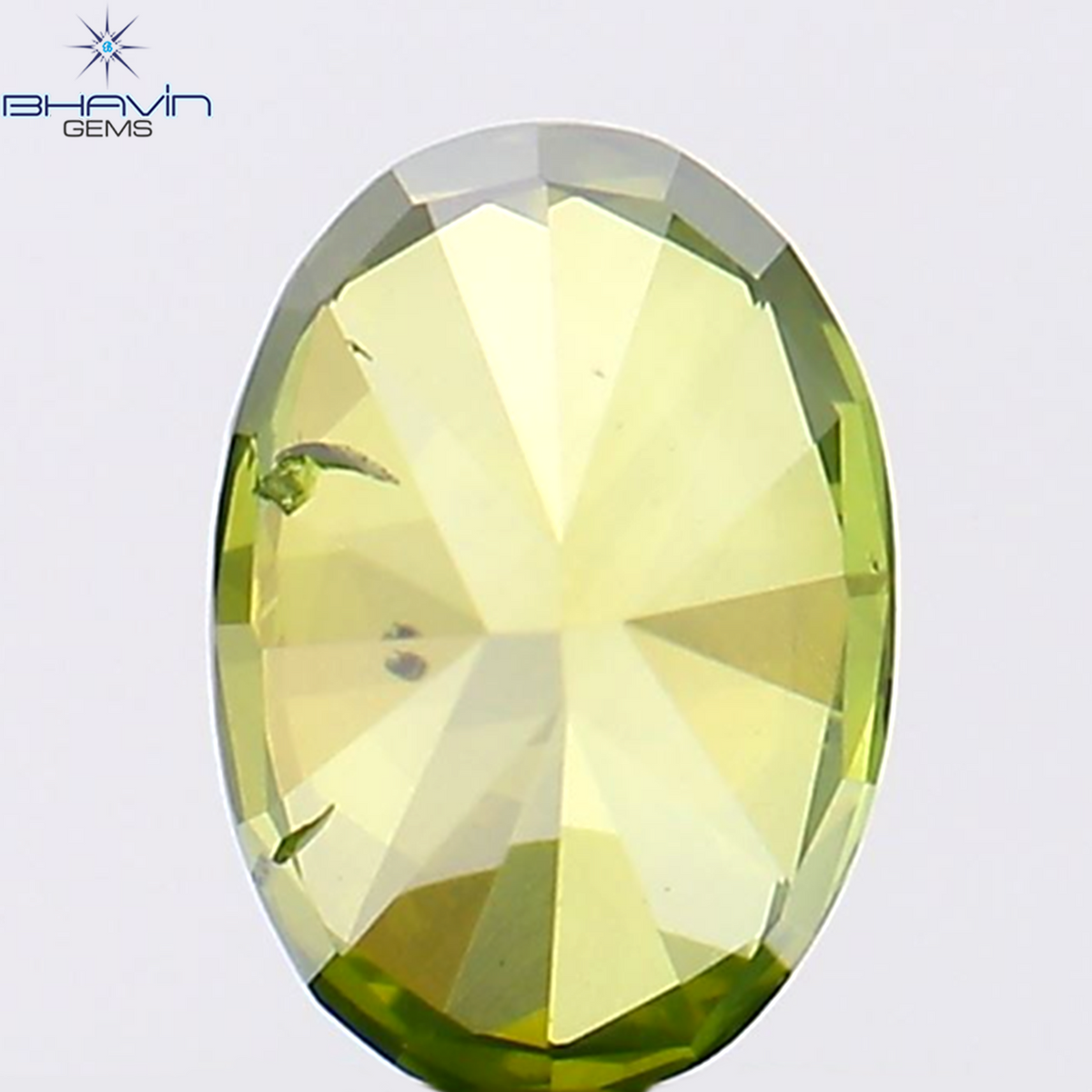 0.51 CT オーバル シェイプ ナチュラル ダイヤモンド グリーン カラー SI1 クラリティ (6.05 MM)