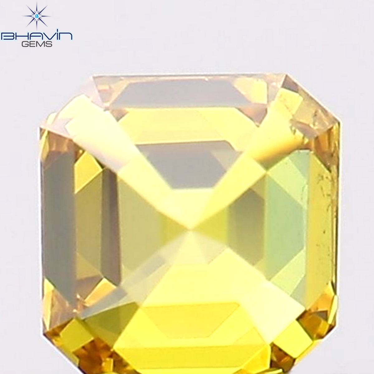 0.45 CT アッシャー シェイプ ナチュラル ダイヤモンド オレンジ色 SI1 クラリティ (4.08 MM)