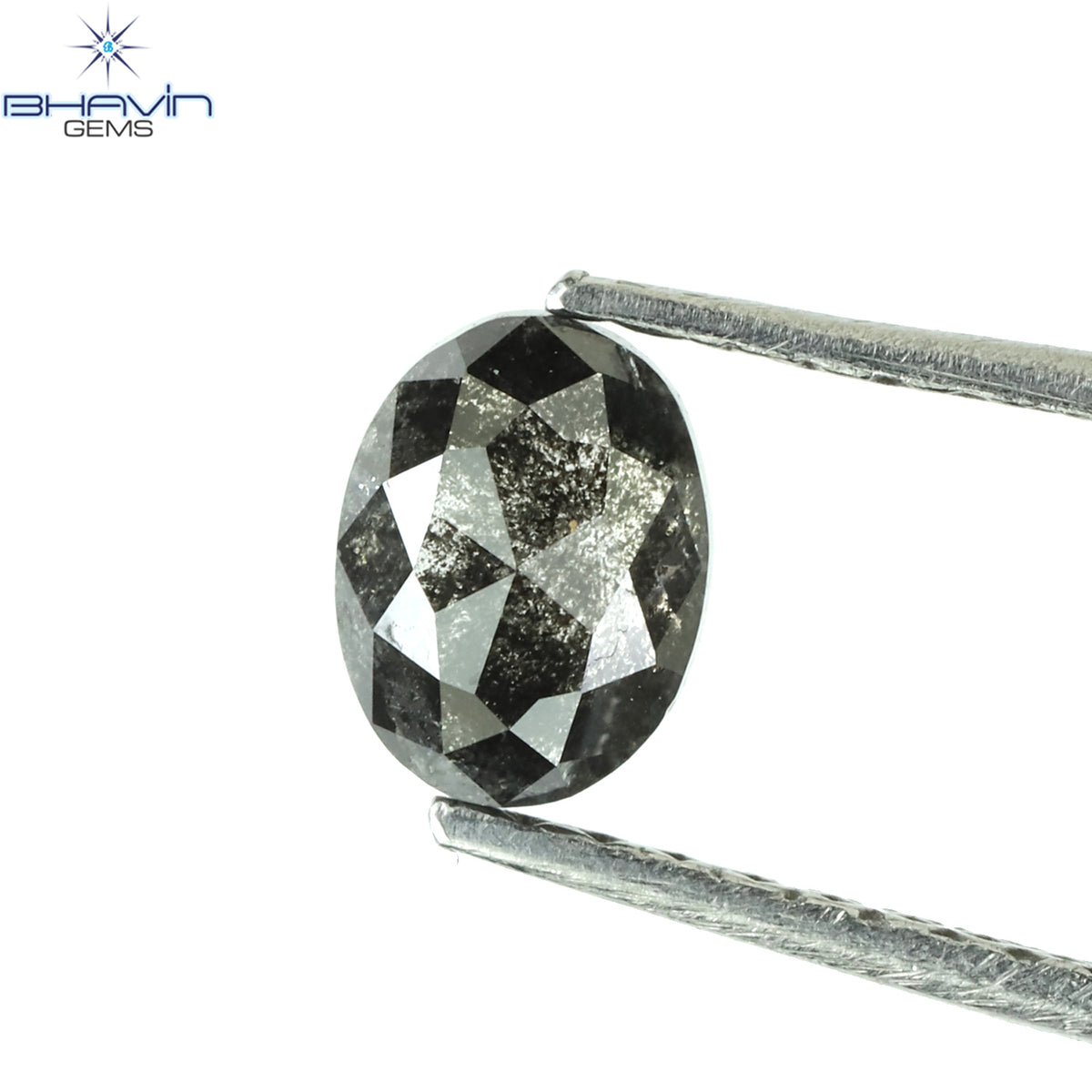 0.43 CT オーバルシェイプ ナチュラル ダイヤモンド ソルト アンド パッパー カラー I3 クラリティ (5.18 MM)
