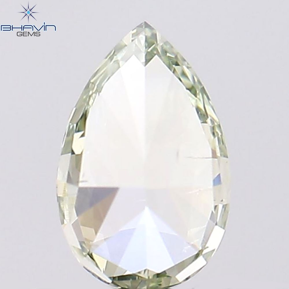 0.53 CT Pear Shape Natural Diamond Green Color VS2 Clarity (6.41 MM)