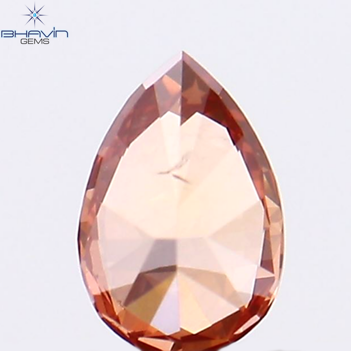0.14 CT ペアシェイプ ナチュラル ダイヤモンド ピンク色 SI1 クラリティ (4.18 MM)