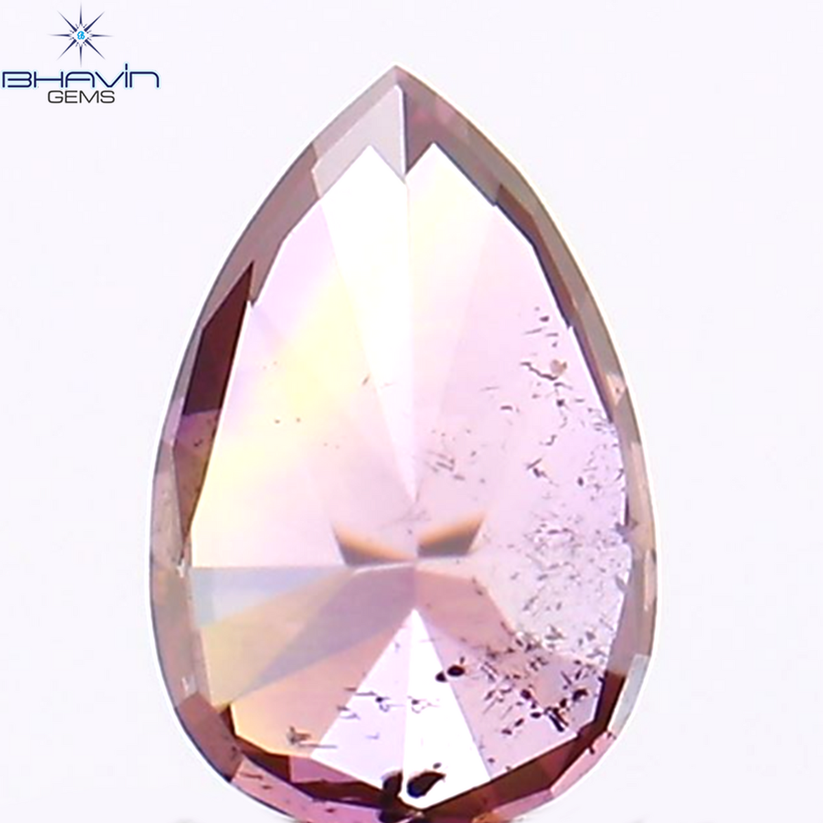 0.19 CT Natural Pear Diamond Enhanced Pink Color Clarity SI1 (4.40 MM)