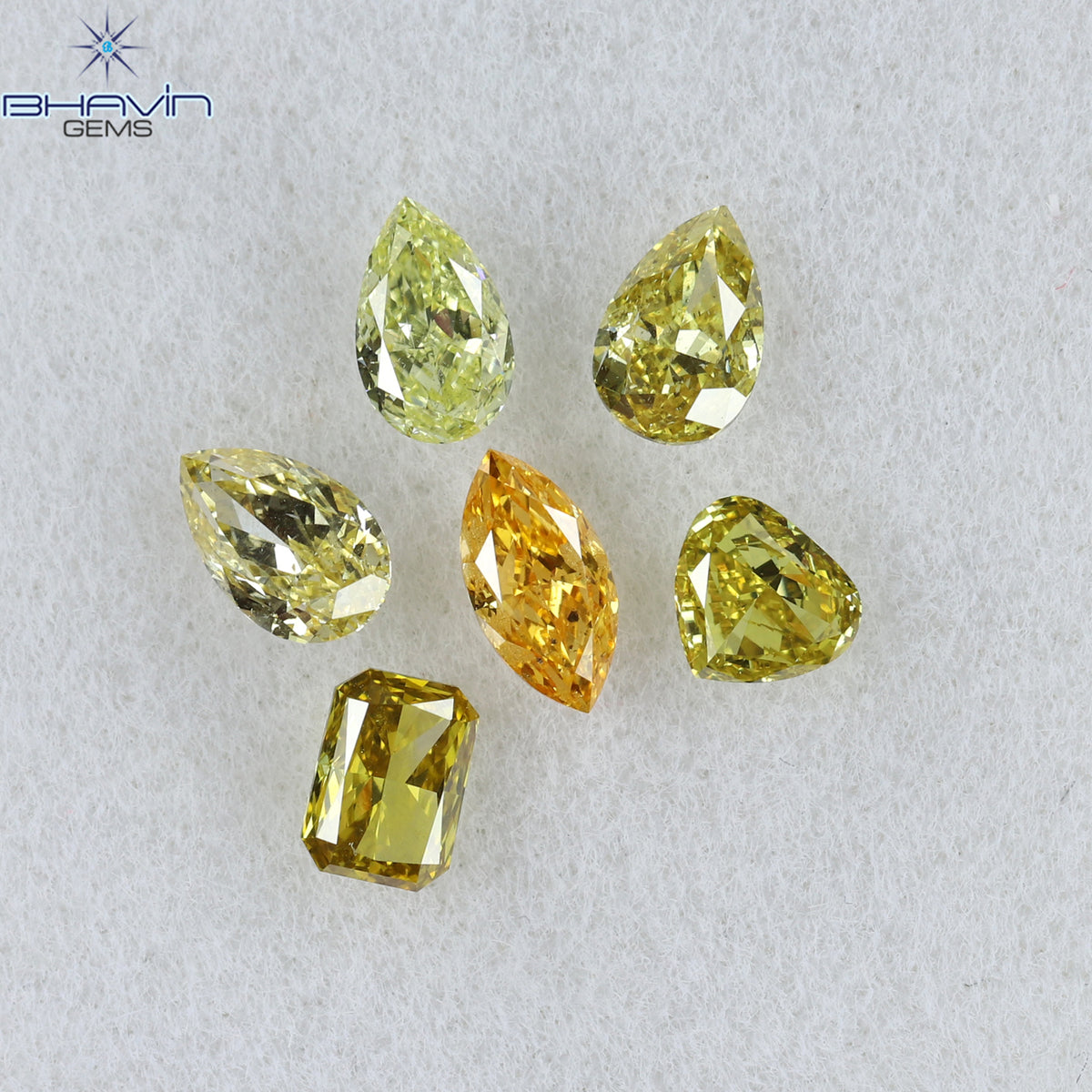 0.89 CT/6 ピース ミックス シェイプ ナチュラル ダイヤモンド ミックス カラー VS2 クラリティ (4.90 MM)