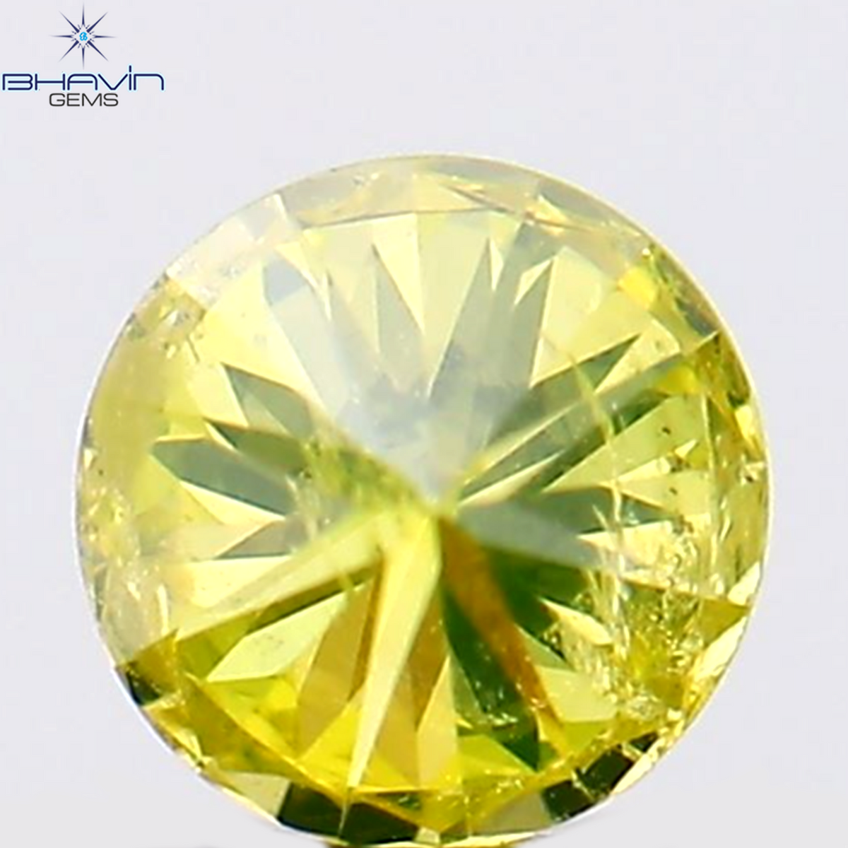 0.13 CT ラウンド シェイプ ナチュラル ダイヤモンド グリーン イエロー カラー SI2 クラリティ (3.19 MM)