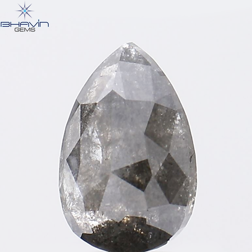 1.85 CT Natural Pear Diamond Salt And Pepper Color Clarity I3 (9.12 MM)