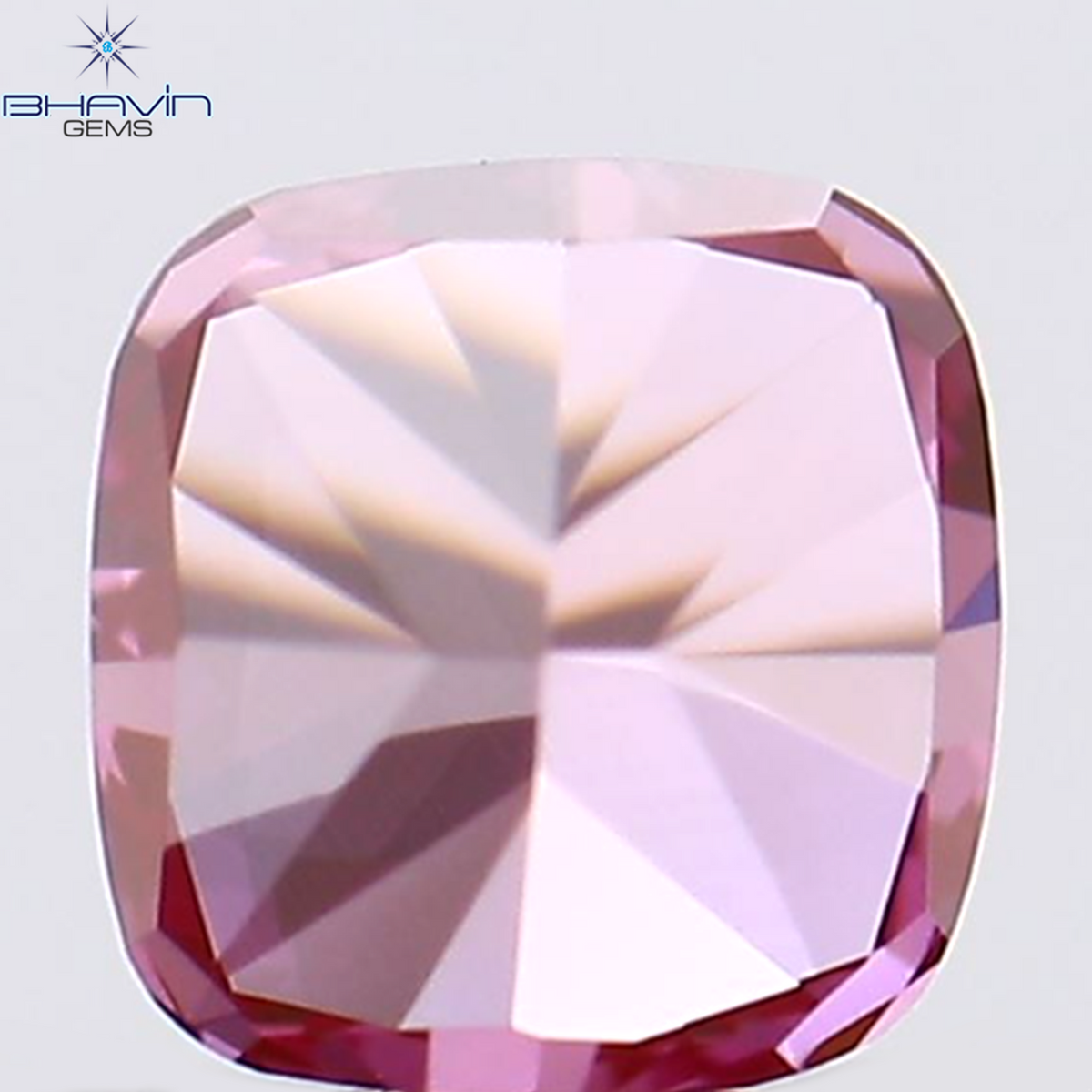 0.19 CT Natural Cushion Diamond Enhanced Pink Color Clarity VS1 (3.36 MM)