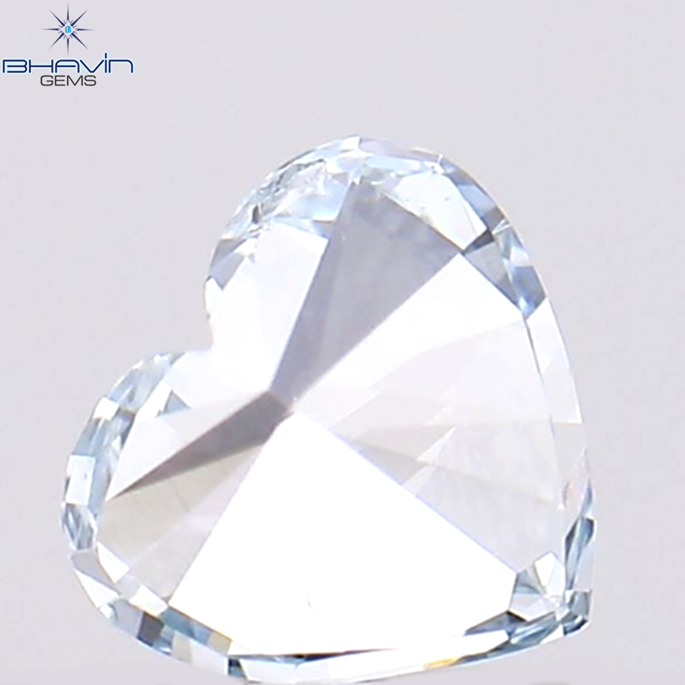 0.29 CT Natural Heart Diamond Enhanced Greenish Blue Color Clarity VS2 (4.25 MM)