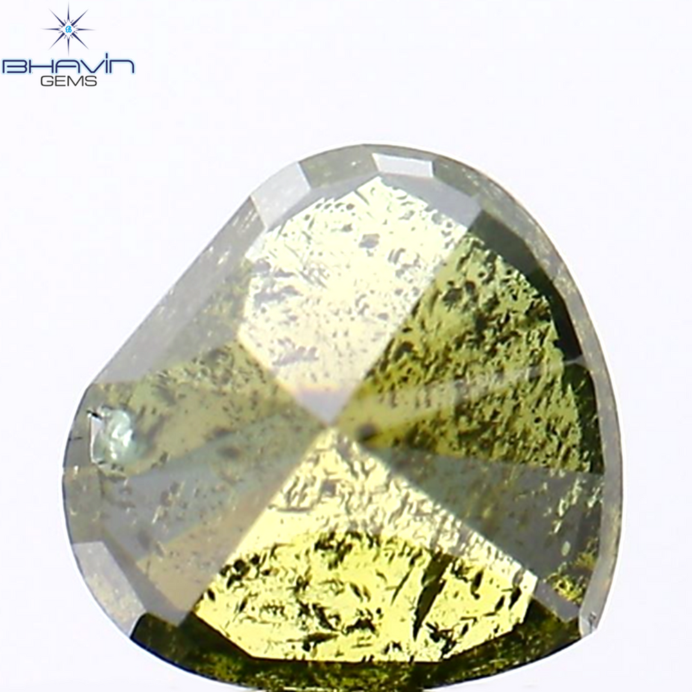 1.05 CT Heart Shape Natural Diamond Enhanced Green Color I2 Clarity (6.19 MM)