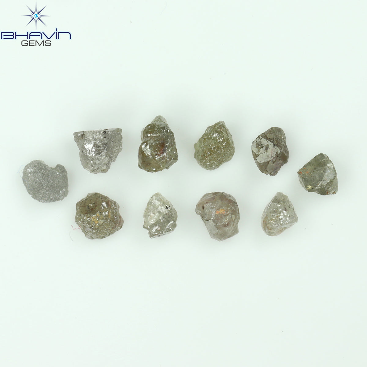 3.38 CT/10 Pcs Natural Rough Diamond Gray Color Clarity I3 (3.84 MM)