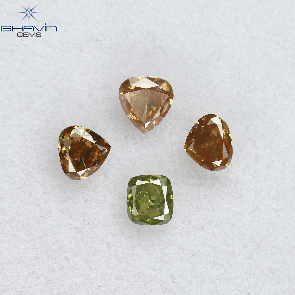 0.49 CT/4 ピース ミックス シェイプ ナチュラル ダイヤモンド ピンク カラー SI2 クラリティ (3.33 MM)