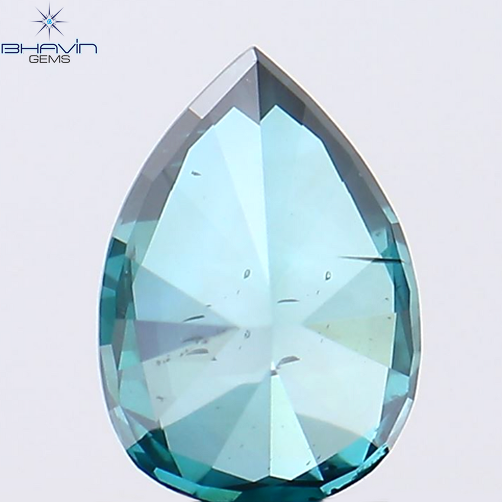 0.35 Pear Shape Natural Diamond Blue Color SI1 Clarity (5.55 MM)