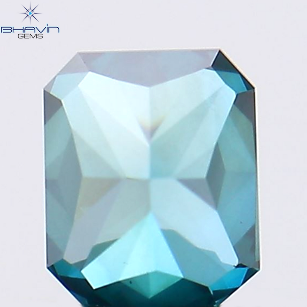 0.30 CT Radiant Shape Natural Diamond Blue Color VS2 Clarity (4.04 MM)