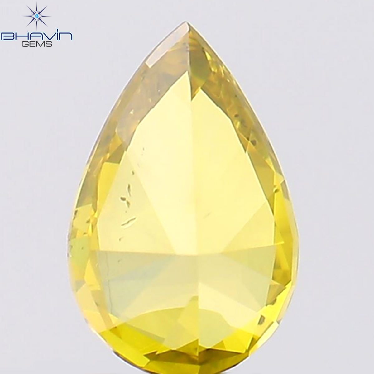 0.54 CT Natural Pear Diamond Enhanced Yellow Color Clarity SI1 (6.75 MM)