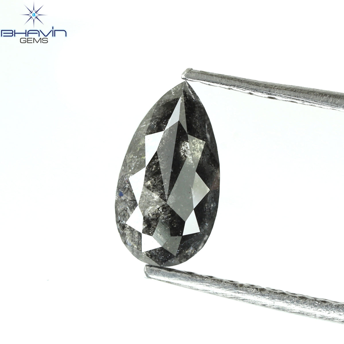 0.53 CT ペアシェイプ ナチュラル ルース ダイヤモンド ソルト アンド ペッパー カラー I3 クラリティ (5.90 MM)