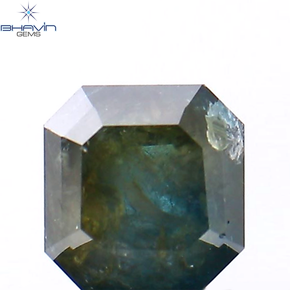 0.57 CT Square Cut Natural Diamond Enhanced Blue Color I3 Clarity (4.67 MM)