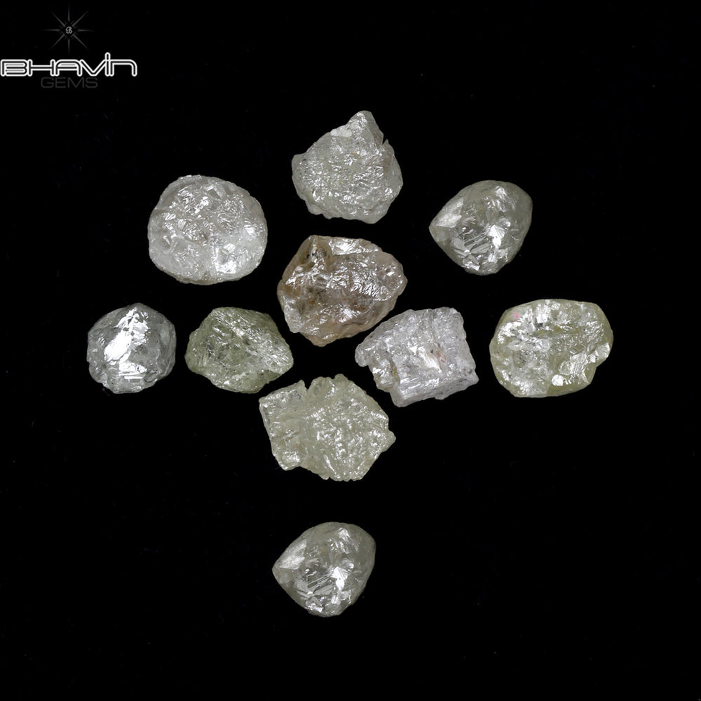 2.78 CT/9 ピース ラフシェイプ ホワイト カラー ナチュラル ダイヤモンド I3 クラリティ (3.54 MM)