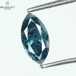 0.60 CT Marquise Shape Natural Diamond Blue Color I3 Clarity (7.62 MM)