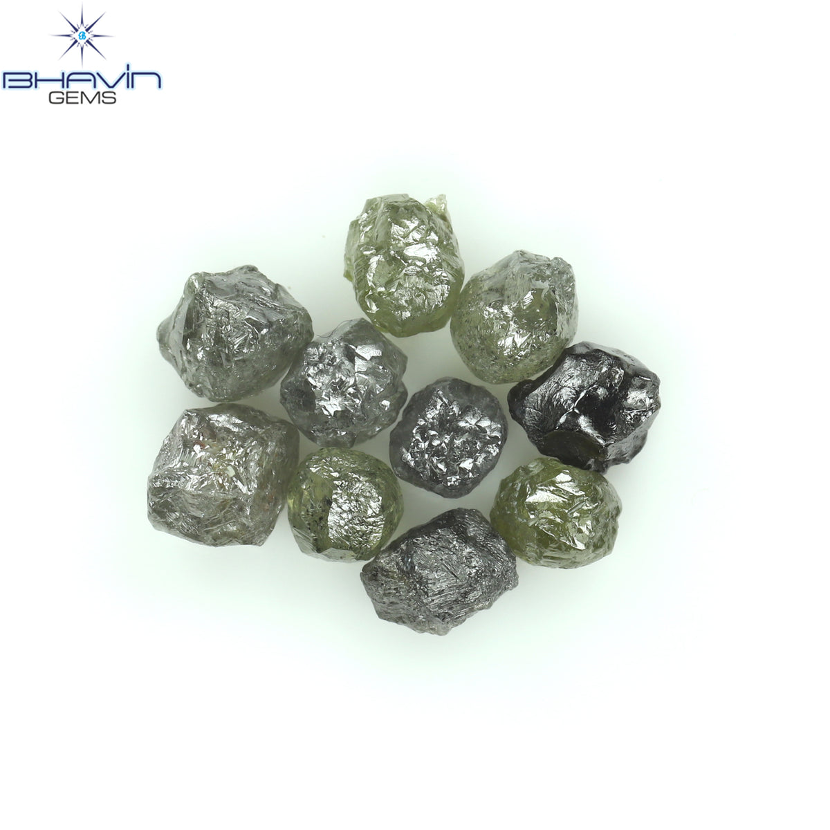 5.29 CT/10 Pcs Natural Rough Diamond Grey Color Clarity I3 (4.14 MM)