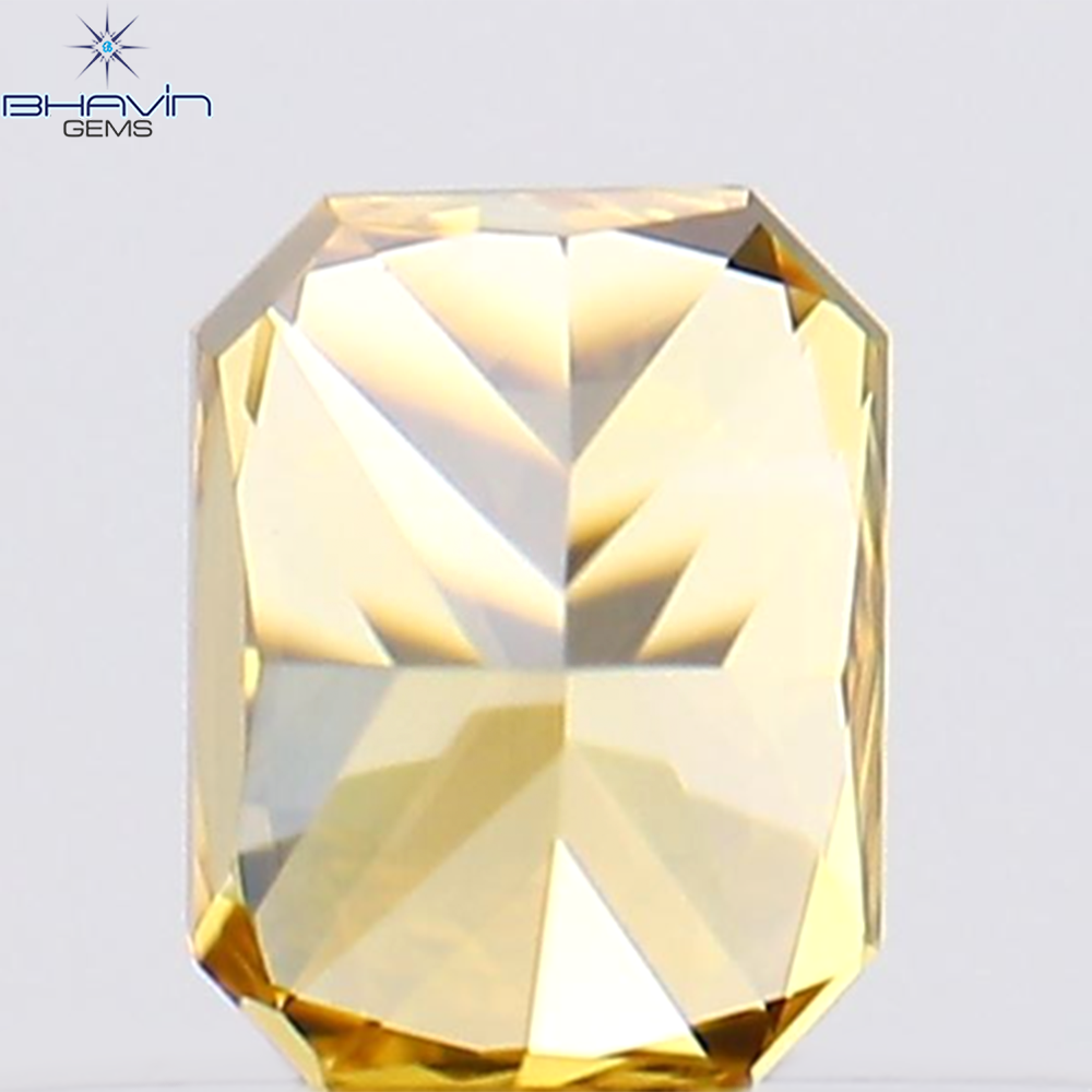 0.19 CT Radiant Shape Natural Diamond Orange Color VS1 Clarity (3.48 MM)